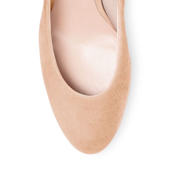 NWOB Damaged Stuart Weitzman Beatrix Platform Pumps in Adobe Suede Size 9 - Picture 5 of 16